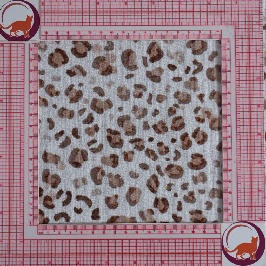 Musselin Double Gauze Leo Animalprint braun ecru